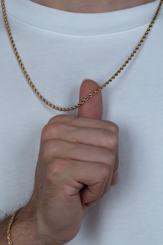 Ince Sarı Burgu Halat Erkek Çelik Zincir Kolye 2 Mm Eck28K