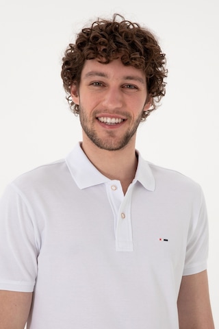 U.S. Polo Assn. Erkek Slim Fit Polo Yaka Beyaz Basic Tişört 50297983-VR013