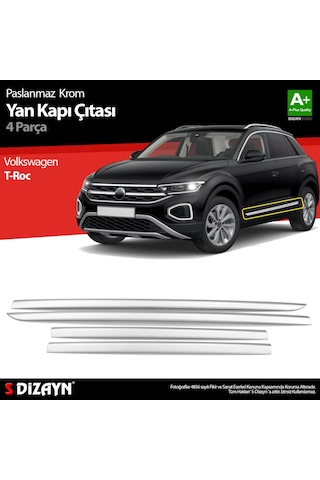 S-dizayn Vw T-roc Krom Yan Kapı Çıtası 4 Prç. 2017-2021 A+ Kalite