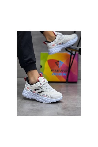 Fıero Mıen Unisex Beyaz-siyah Çocuk Okul Günlük Sneaker Ayakkabı Beyaz-siyah Beyaz-siyah