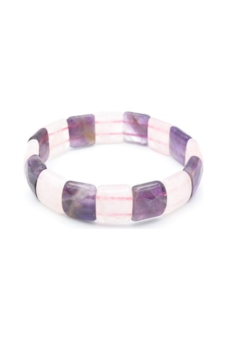 Murty99 Hakiki Pembe Kuvars Ametist Taşı Bileklik Mor