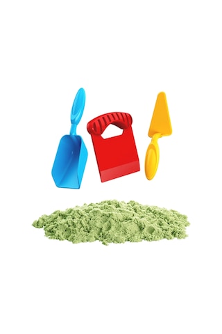 Art Sand Aksesuarlı Yeşil Oyun Kumu 1000 Gr. - Kinetik Kum Seti - Natural Kum - Doğal Kum Çok Renkli