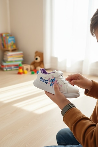 Enoch Kız Çocuk Cırt Cırtlı Ve Bağcıklı Günlük Spor Ayakkabı Sneaker Beyaz - Mor