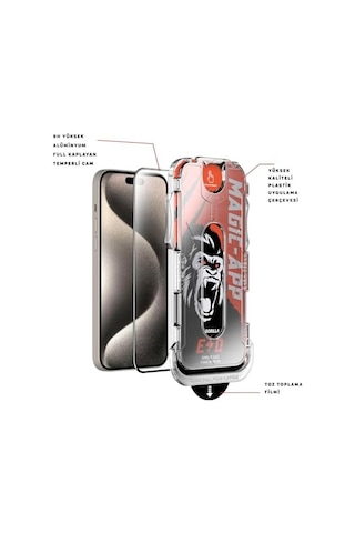 X-gorilla Apple iPhone Uyumlu 17 Pro Ekran Koruyucu Cam 9h Kırılmaz Tam Kaplama, Tozsuz Uygulama Ve Kırılmaz & Çizilmez