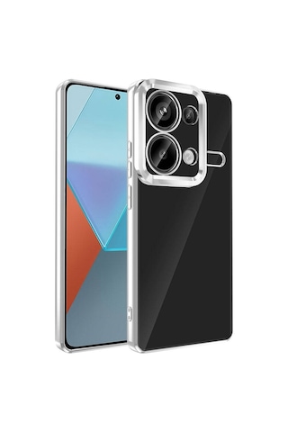 Xiaomi Redmi Note 13 Pro 4g Kılıf Tek Kamera Çerçeveli Logo Gösteren Omega Kapak
