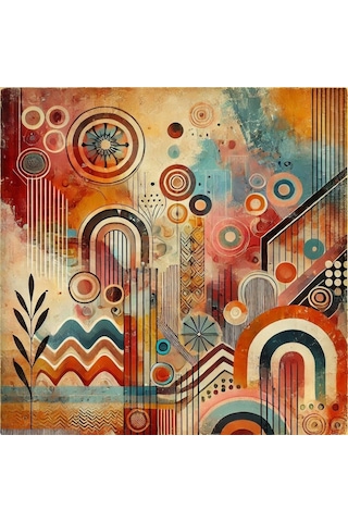 İskandinav Soyut Tablo Set Çerçevesiz 50x50cm Pvc Tablo 4'lü Set 023 Her Bir Tablo 50x50cm Büyüklüğündedir.