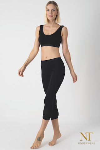 Nt Underwear Kadın Bambu Kapri Tayt Hafif, Rahat, Terletmeyen Siyah