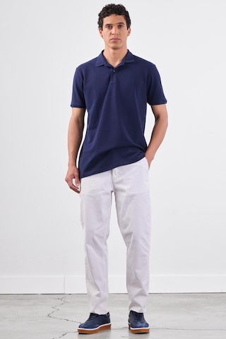 Dufy Lacivert Polo Yaka Pamuklu Düz Renk Slim Fit Erkek T-shirt Lacivert
