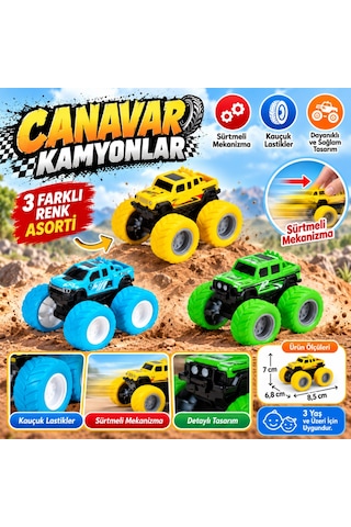Storeşahin 203761002 Monster Trucks 3-asst Shn0720