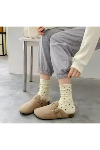 Karayel Çorap Lastiksiz Puantiyeli Kadın Soket Çorap 4'çift ASORTİ