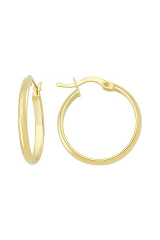 Engingold Sade Altın Halka Küpe 14 Ayar Ap15899