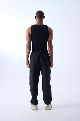 Jaceyjace Slim Fit Dar Kesim Pamuk Fitilli Atlet Siyah