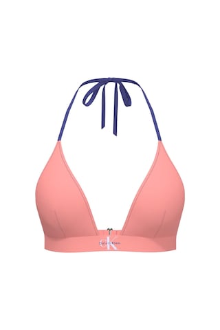 Calvin Klein Kadın Pembe Logo Detaylı Üçgen Bikini Üstü-13573 Pembe