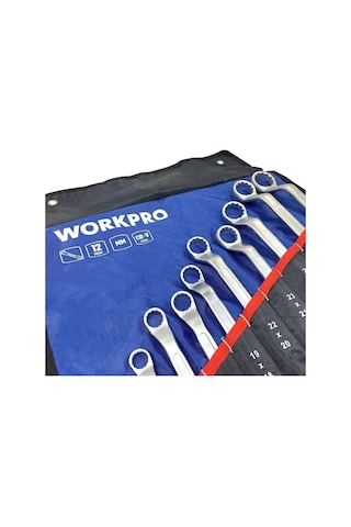Workpro Wp202510 6-32mm 12 Parça Cr-v Profesyonel İki Ağızlı Yıldız Anahtar Takımı + Bez Taşıma Kılı
