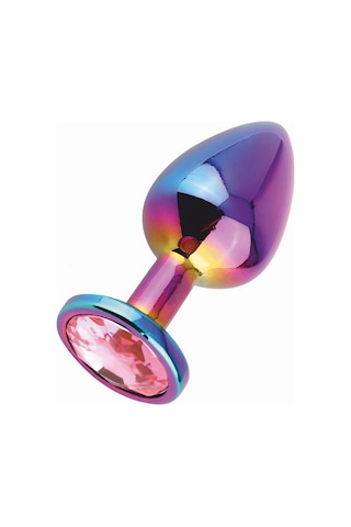 Erofoni Yeni Nesil Renkli Paslanmaz Alüminyum Alaşımlı 7 CM Çelik Metal Taşlı Anal Gevşetici Plug