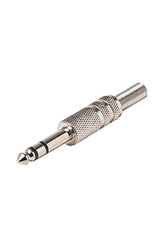 Metal 6.3Mm Stereo Jack Erkek Lehimlik Konnektör Çivi Jack Stereo