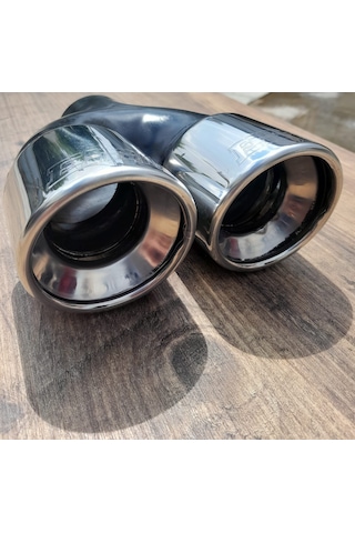 76 LIK ÇİFTLİ ÖNÜ KESİK EŞİT KROM İÇİ DOLU EGZOZ UCU