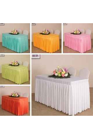 Suntek 47 'ev Masa Örtüsü Etek Düğün Ziyafet Parti Beyaz