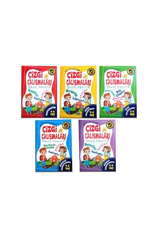 5 - 6 Yaş Çizgi Çalışması Seti 5 Kitap