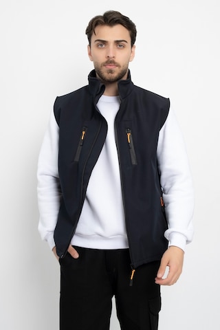 Dasüniforma Softshell İçi Polarlı Su Geçirmez Standart Fit Yelek Rüzgar Geçirmez Tam Fermuar Kışlık Unisex Lacivert
