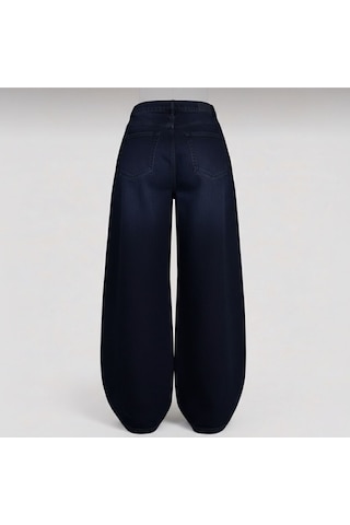 St.poll Unisex Baggy Jeans Lacivert