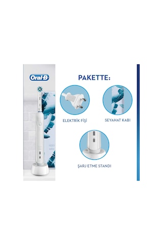 Oral-B Pro 1 750 Şarj Edilebilir Diş Fırçası + Seyahat Kabı Beyaz