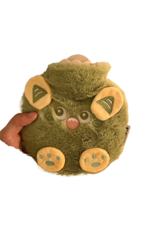 Sevimli Küçük Canavar Peluş Su Dolu Sıcak Su Şişesi-yeşil