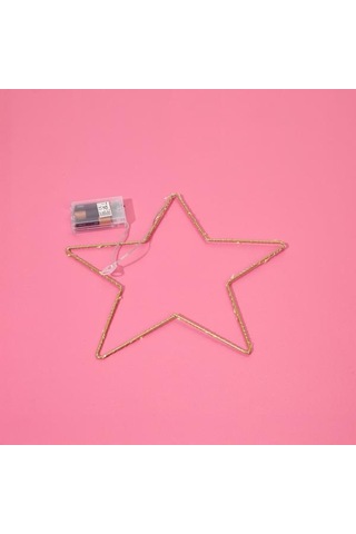 Kpm Star Dekoratif Aydınlatma - Sarı - 29,5 Cm Sarı