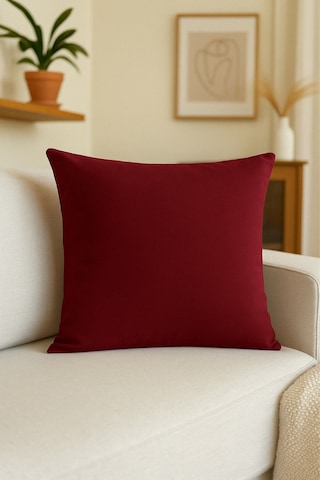 Luna Serisi Kadife Dokulu Kırlent Kılıfı 45 X 45 Cm - Bordo