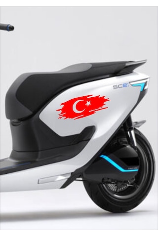 Yırtıklı Tırtıklı Türk Bayrağı, Ayyıldız, Araba Oto Motosiklet Karavan Sticker 02516 10X4 Cm