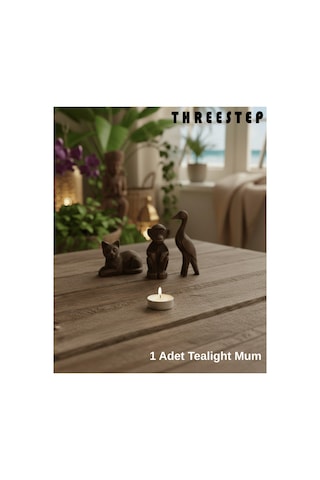 Tealight Beyaz Mum Kokusuz 1 Adet Dekoratif, Uzun Süre Yanan, Kaliteli Mum