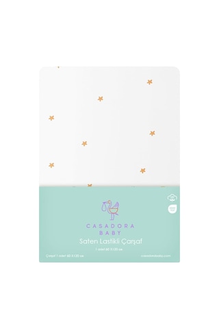 Stars%100 Organik Pamuk Saten Lastikli Bebek Çarşafı 60 X 120 Cm