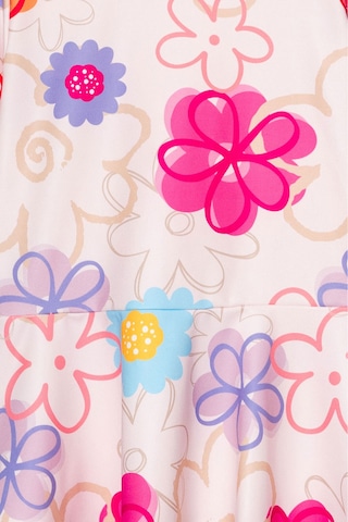 Beniizle Batik Desenli Volan Etekli Boneli Kız Çocuk Üçlü Set Mayo Çiçek