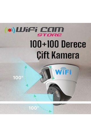 Çift Kameralı İç Ortam Tavan Tip Dome Wifi Kamera