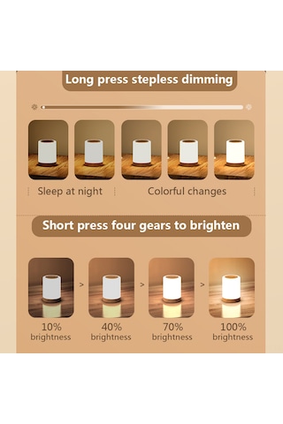 Qingmipy Dokunmatik Gece Lambası: Beyaz & Rgb Renk, Zaman Ayarlı, Parlaklık Modlu, Taşınabilir Masa Lambası Beyaz