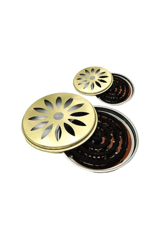 Tenfowee Çelik Musluklı Spiral Gül Desenli Entegre Kova Ve Kapağı Olan İç-şehir Bahçe Villalar İçin İki Adet Isıya Dayanıklı Mus Farı Tutucusu Altın