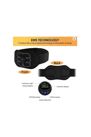 Springsun Ems Pulse Karın Cihazı Ev Karın Kası Etiketi Karın Aleti Ems Karın Kası Kemeri Şarj Edilebilir Masaj Kemeri Siyah L/xl Siyah