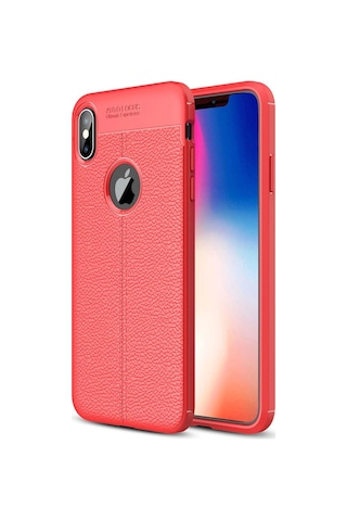 iPhone Uyumlu X Kılıf Auto Focus Kapak - Kırmızı