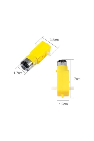 6v 250rpm Redüktörlü Dc Motor - Sarı Motor Sarı Tekerlek Uyumlu