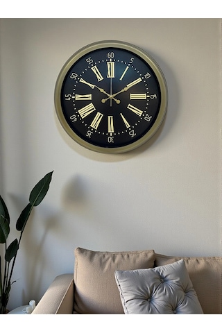 40 Cm Metal Antik Roma Eskitme Duvar Saati Çok Renkli