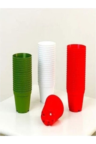 Katı Plastik Sukulent Saksısı 15 Adet Beyaz 5.5 Cm