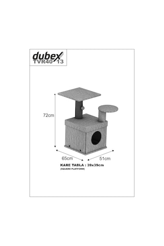 Dubex Kedi Oyun Evi Tırmalama Platformu 65 x 51 x 72 CM