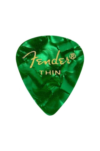 Fender 351 Premium Celluloid Picks Green Moto - Thin - 1 Adet Pen