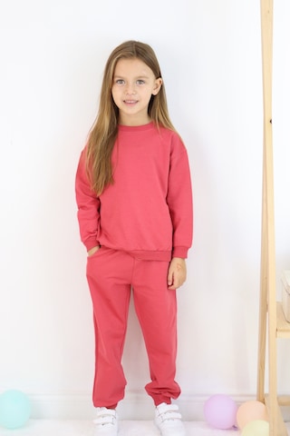 Kız Çocuk İki İplik Basic Eşofman Takımı Kırmızı