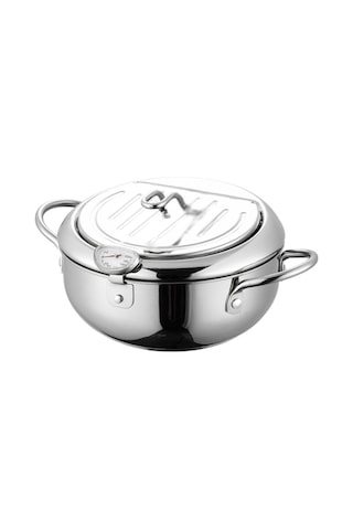 Derin Kızartma Tencere Derin Kızartma Tencere Paslanmaz Çelik Termometre