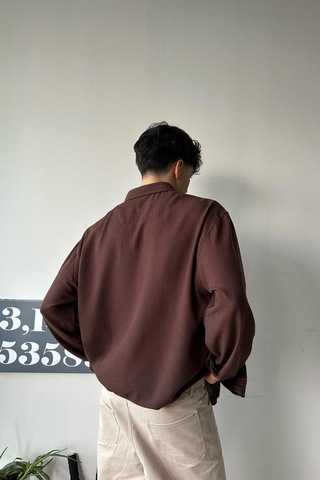 Chill Cozy Relax Fit Kahverengi Gömlek-kahverengi Kahverengi