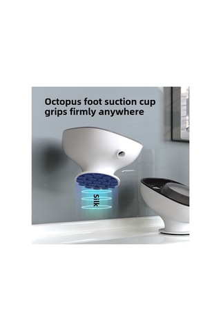 Mufunye Duvar Montajlı Sabun Tutucu, Delme Yok, Süper Sıçrama Pervane, Su Akışlı Tasarım, Banyo Dolapı, Gri, 120 Adet Paket Diğer