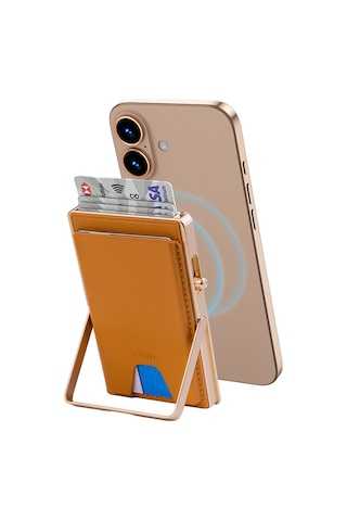 Wiwu Mw-006 Tasarımlı 6 Hazneli Pu Magnetik Standlı Kartlık Kahverengi Kahverengi