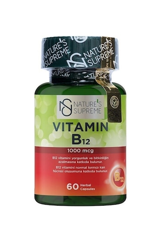Natures Supreme Vitamin B12 1000 Mcg 60 Kapsül Aromasiz