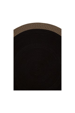 Cool Halı Luke 873 Siyah Yuvarlak Halı Bohem Örgü Hasır Kilim Dekoratif Mutfak Balkon Banyo Halısı